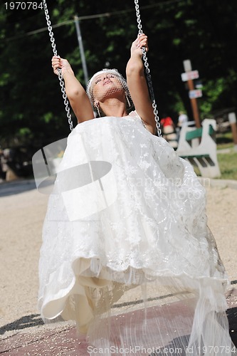 Image of beautiful bride outdoor