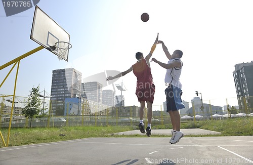 Image of streetball  game at early morning