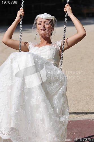 Image of beautiful bride outdoor
