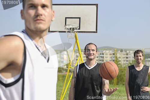 Image of basketball players team