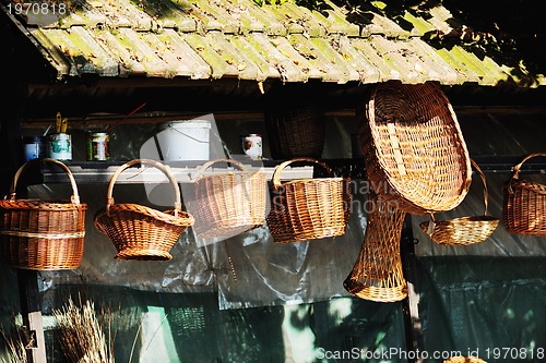 Image of cane furninture and dishes