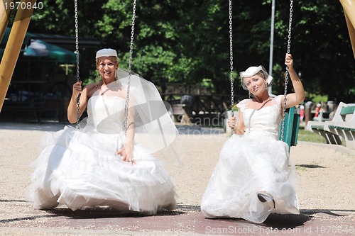 Image of beautiful bride outdoor