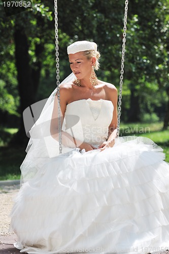 Image of beautiful bride outdoor