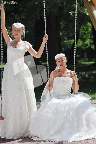 Image of beautiful bride outdoor