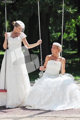 Image of beautiful bride outdoor