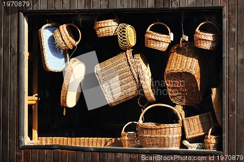 Image of cane furninture and dishes