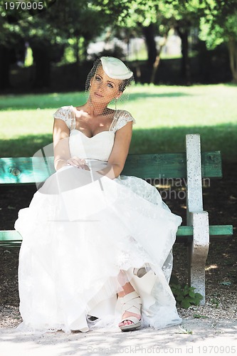 Image of beautiful bride outdoor