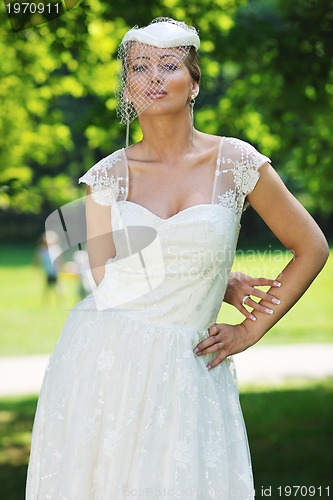 Image of beautiful bride outdoor