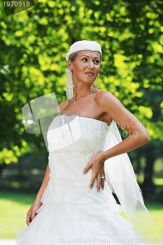 Image of beautiful bride outdoor