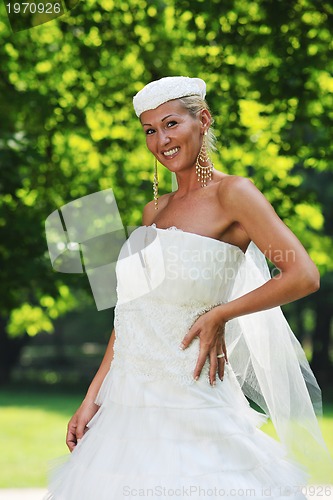 Image of beautiful bride outdoor