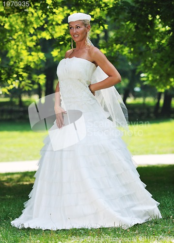 Image of beautiful bride outdoor