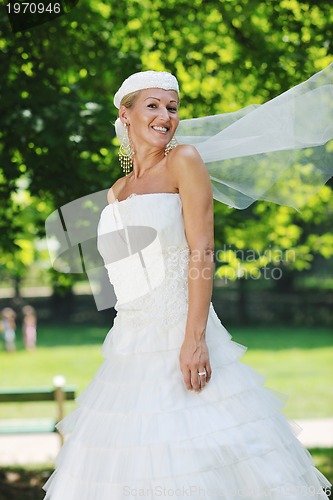 Image of beautiful bride outdoor