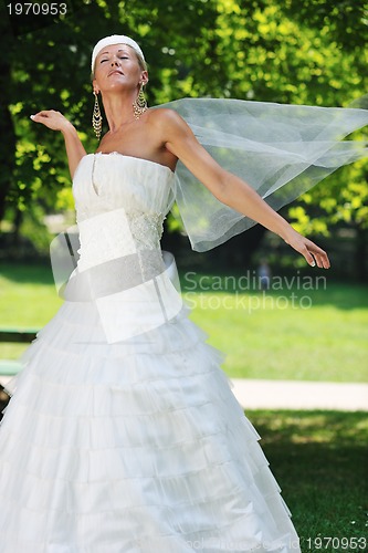Image of beautiful bride outdoor