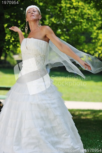Image of beautiful bride outdoor
