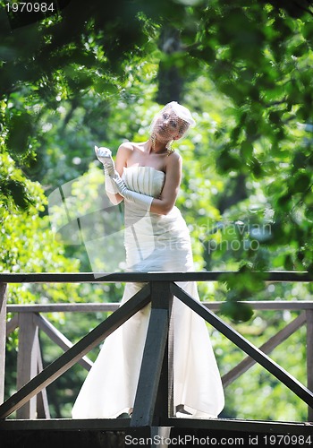 Image of beautiful bride outdoor