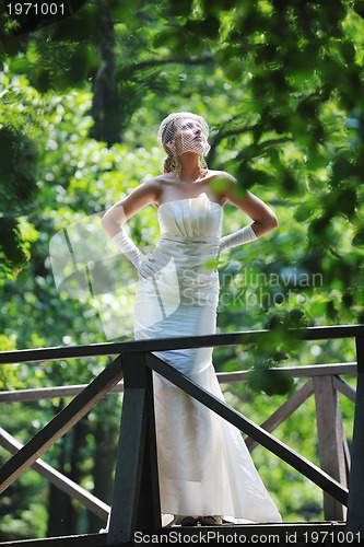Image of beautiful bride outdoor