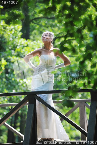 Image of beautiful bride outdoor