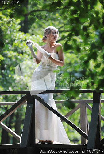 Image of beautiful bride outdoor