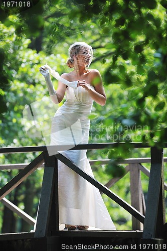 Image of beautiful bride outdoor