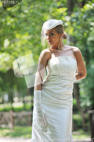 Image of beautiful bride outdoor