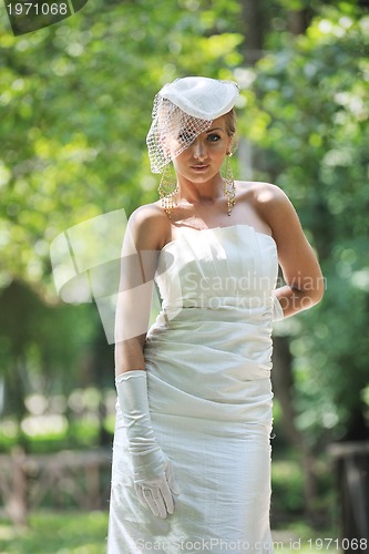 Image of beautiful bride outdoor