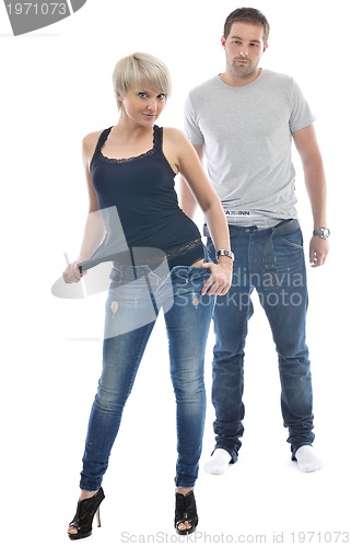 Image of young couple isolated on white backround