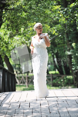 Image of beautiful bride outdoor