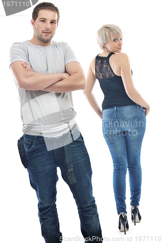 Image of young couple isolated on white backround