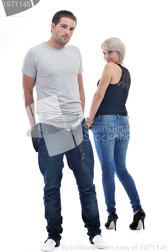 Image of young couple isolated on white backround