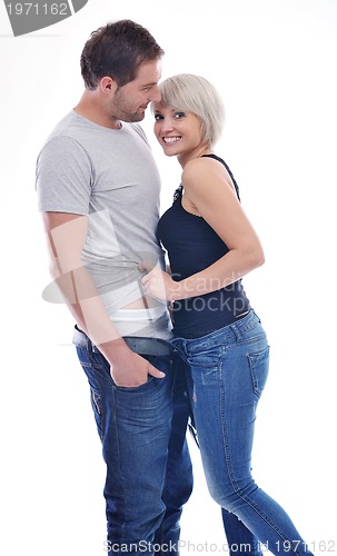 Image of young couple isolated on white backround