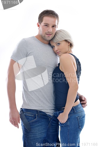 Image of young couple isolated on white backround