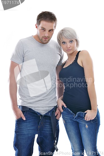 Image of young couple isolated on white backround