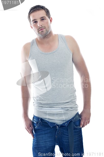 Image of healthy fit young man islated on white background