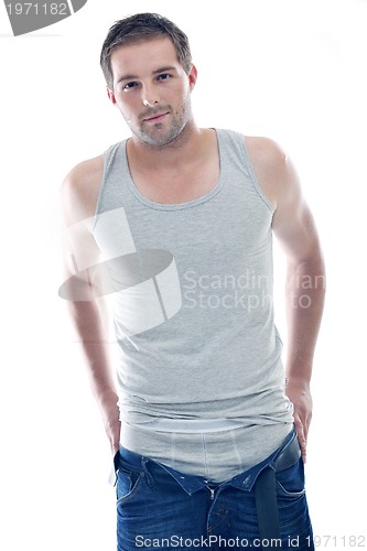 Image of healthy fit young man islated on white background