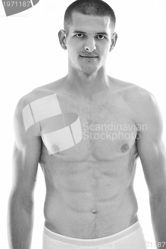 Image of healthy fit young man islated on white background