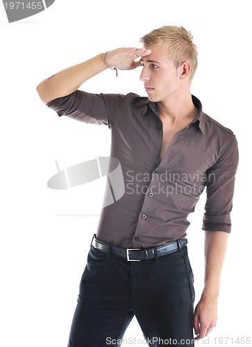 Image of one young businessman isolated