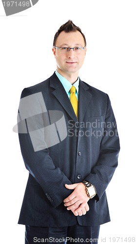 Image of one young businessman isolated