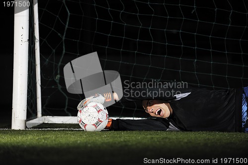 Image of soccer   goal keeper