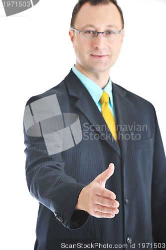 Image of one young businessman isolated