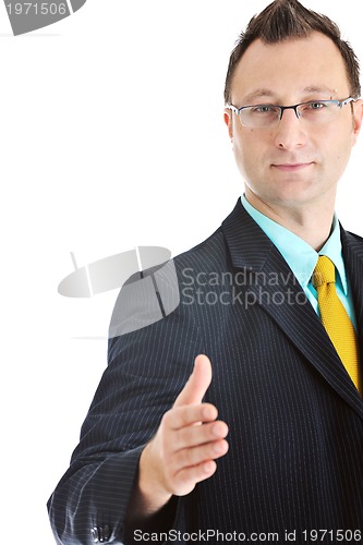 Image of one young businessman isolated