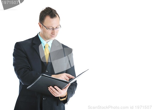 Image of one young businessman isolated