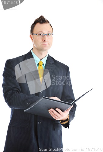 Image of one young businessman isolated