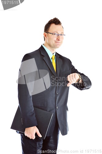 Image of one young businessman isolated