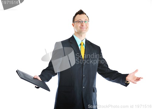 Image of one young businessman isolated