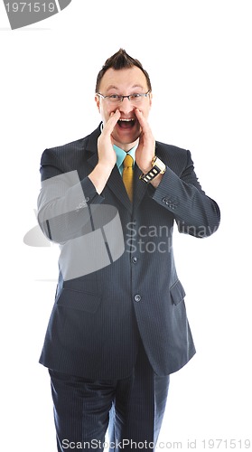Image of one young businessman isolated