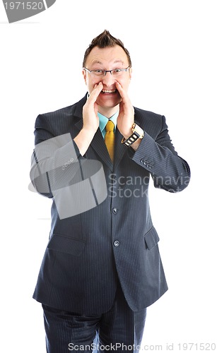 Image of one young businessman isolated