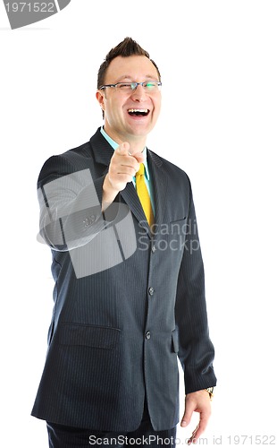 Image of one young businessman isolated