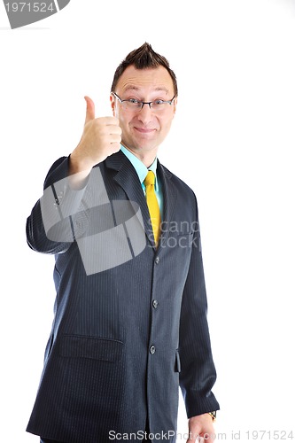 Image of one young businessman isolated