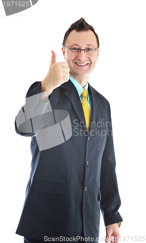 Image of one young businessman isolated