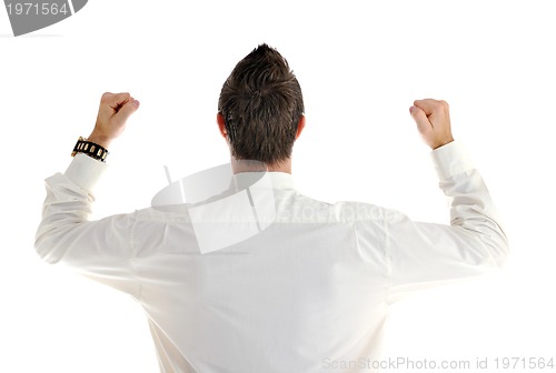 Image of one young businessman isolated